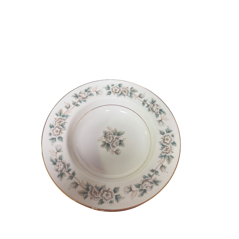 Set Of 4 Noritake China‎ Laurette Soup Bowl Floral Gold Rim Vintage Dining